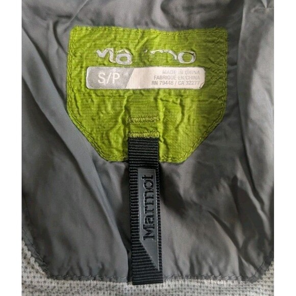 Marmot Insulated Nylon Jacket Size S Mens Full Zip Stand Collar Zip Pocket Green - Picture 5 of 11